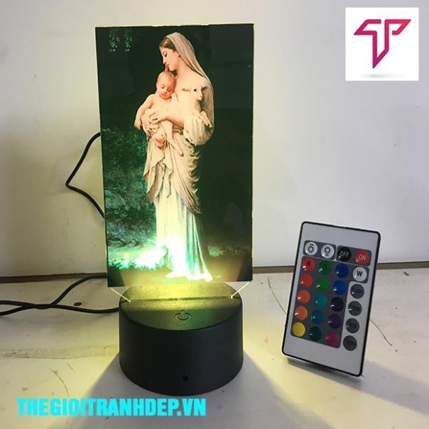 Tranh đức mẹ maria, hình chúa giê su, led 3d, hình led thờ trên xe oto, đồ thờ, tranh công giáo bằng mica nhiều mẫu