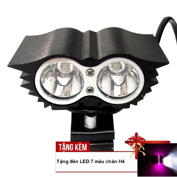 Đèn mắt cú L2 trợ sáng cho ô tô xe máy A219-TK07 - Tặng kèm đèn LED 7 màu chân H4