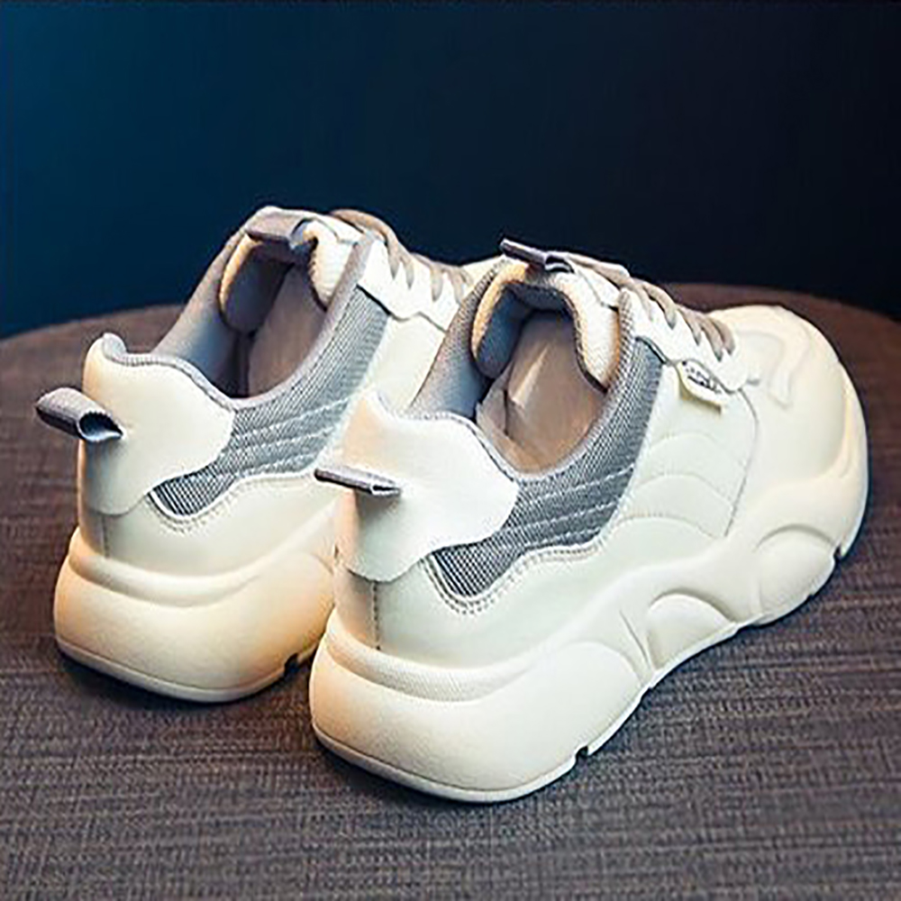 Giày Thể Thao Sneaker Nữ Màu Trắng Đế Êm Tăng Chiều cao Phong Cách Hàn Quốc MSP QD0088