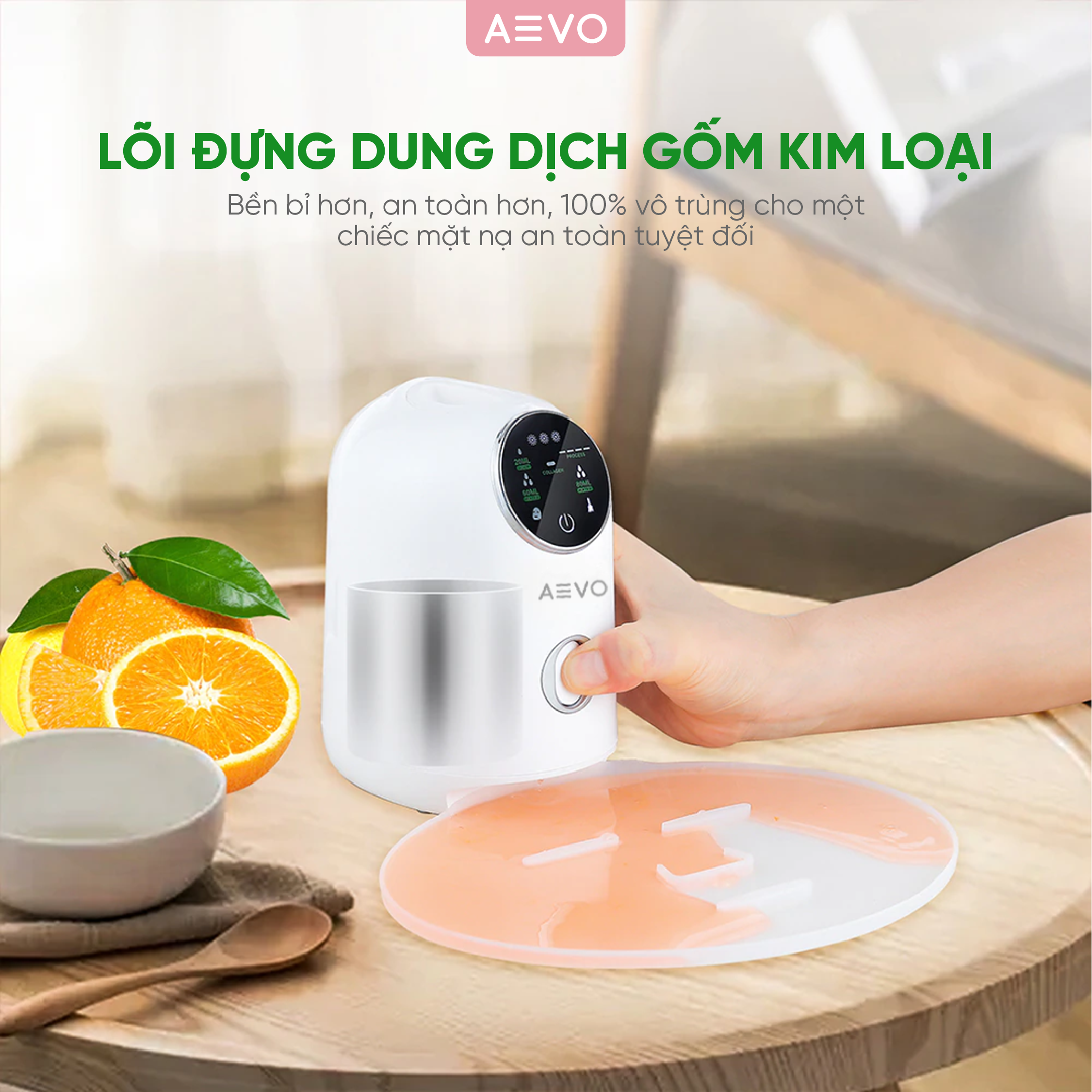 Máy Làm Mặt Nạ Từ Trái Cây Và Collagen AEVO Mask Maker, Máy Làm Mặt Nạ Đắp Mặt Tự Động Ở Nhà Mask Machine