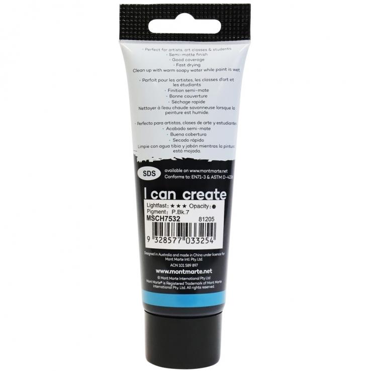 Màu Acrylic Mont Marte 75 ML MSCH7532 - Màu Lamp Black