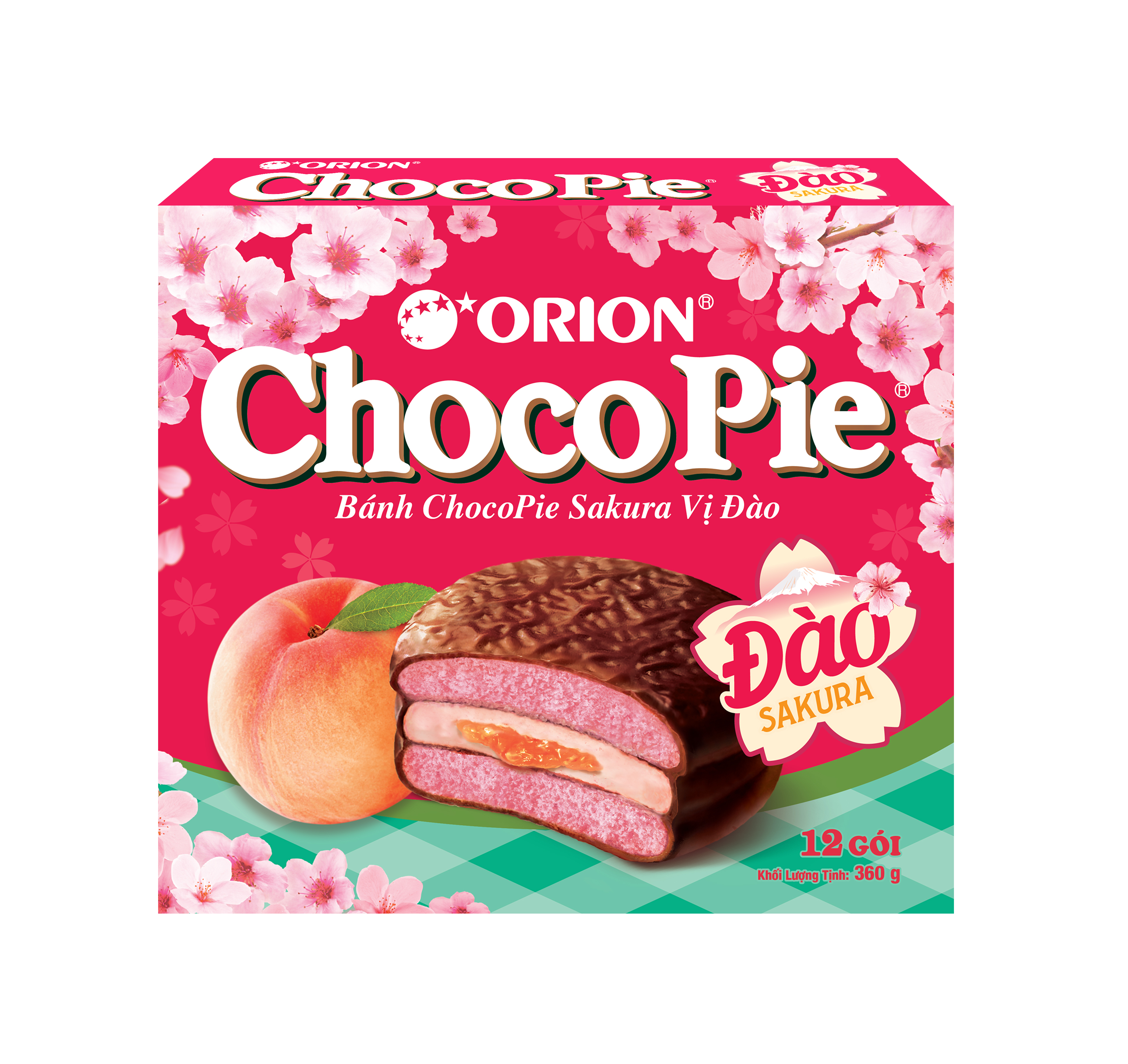 [Quà tết] Bánh ChocoPie Orion Sakura vị Đào tươi 360g