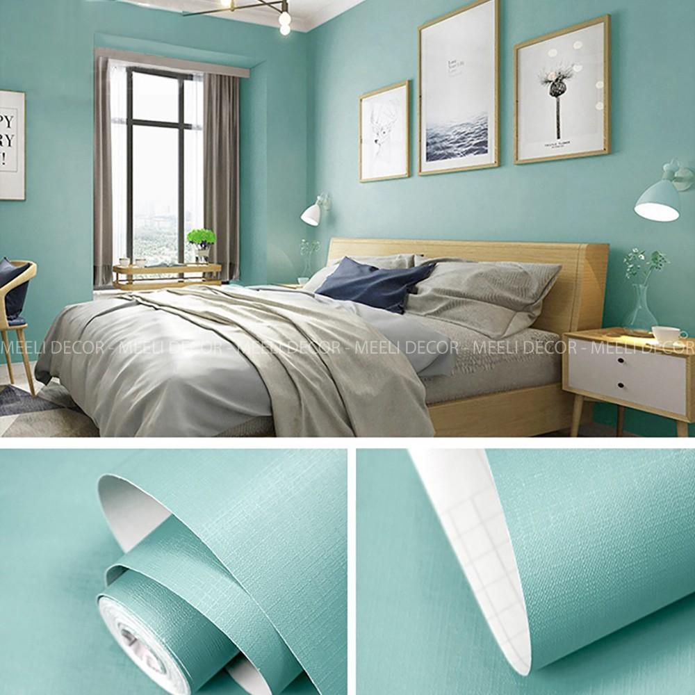 Giấy dán tường trơn màu pastel decal dán tường phòng ngủ, khổ rộng 45cm, ME15