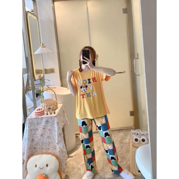 Đồ ngủ, đồ nữ, đồ mặc nhà, đồ bộ, đồ ngủ dễ thương, đồ bộ mặc nhà, bộ đồ ngủ, set bộ mặc nhà, đồ bộ mặc nhà, đồ ngủ nữà Hàng Quảng Châu, Pijama Hoạt Hình Dễ Thương mickyy