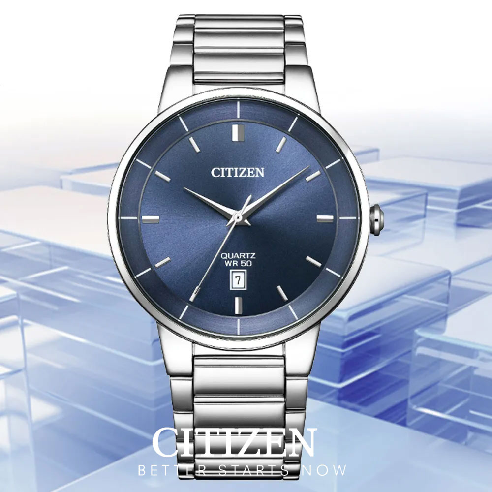 Đồng Hồ Nam Citizen Dây Thép Không Gỉ BI5120-51L - Mặt Xanh
