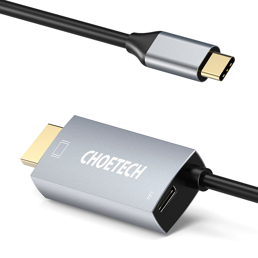 Cáp USB Type-C to HDMI 2.0 CHOETECH Đầu Nối Mạ Vàng Tương Thích Thunderbolt 3 (4K @ 60Hz) 1.8m - Hàng Chính Hãng