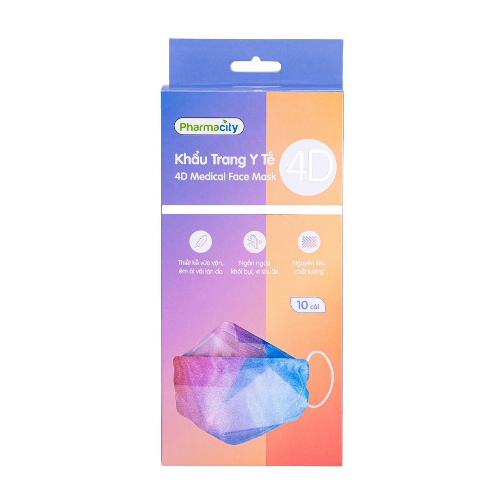Khẩu trang Pharmacity màu sắc 4D - Mixed color