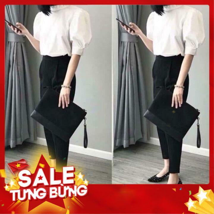 Quần baggy chun sau khoá hông dáng basic - loại 1
