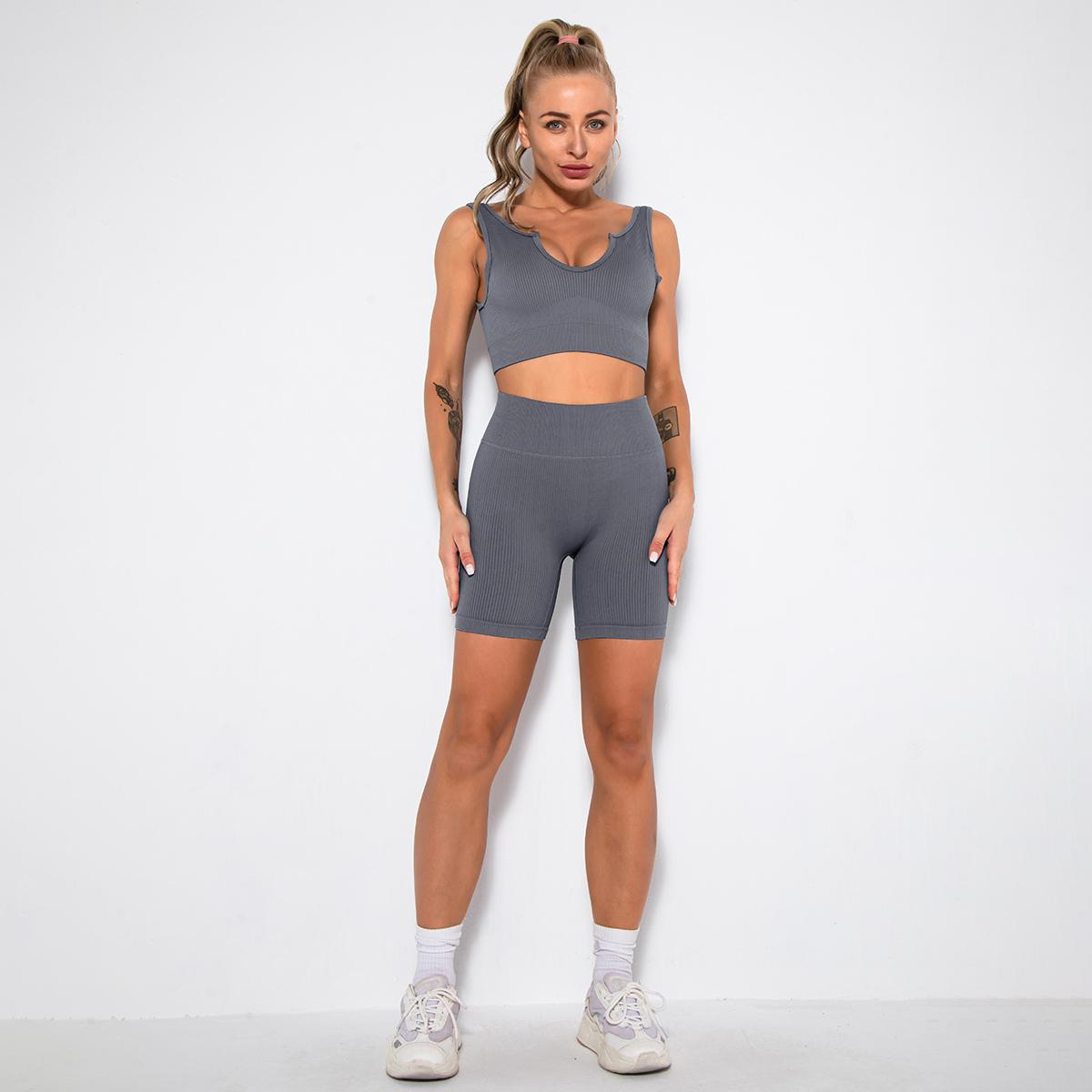 LEEMIIJUU 2 Bộ Tập Luyện Quần Áo Thể Thao Nữ Áo Bra Quần Legging Bộ Thể Thao Dành Cho Nữ Tập Gym Quần Áo Thể Thao bộ Yoga