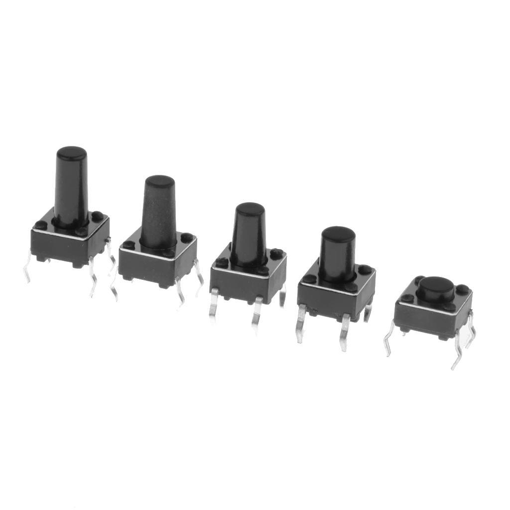 200Pcs/lot 6x6mm Tactile Push Button Switch Micro Momentary Assortment Parts