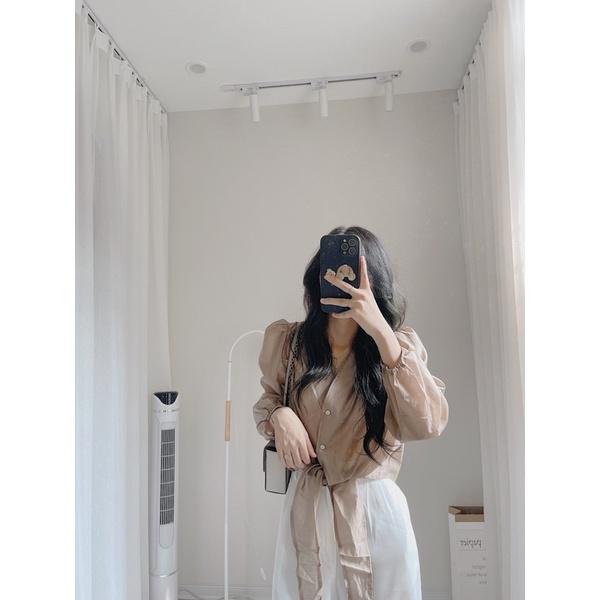 Áo tơ mềm buộc trước