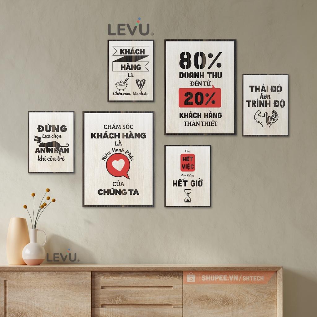 Bộ 6 tấm tranh treo tường gỗ tạo động lực LEVU SB6D
