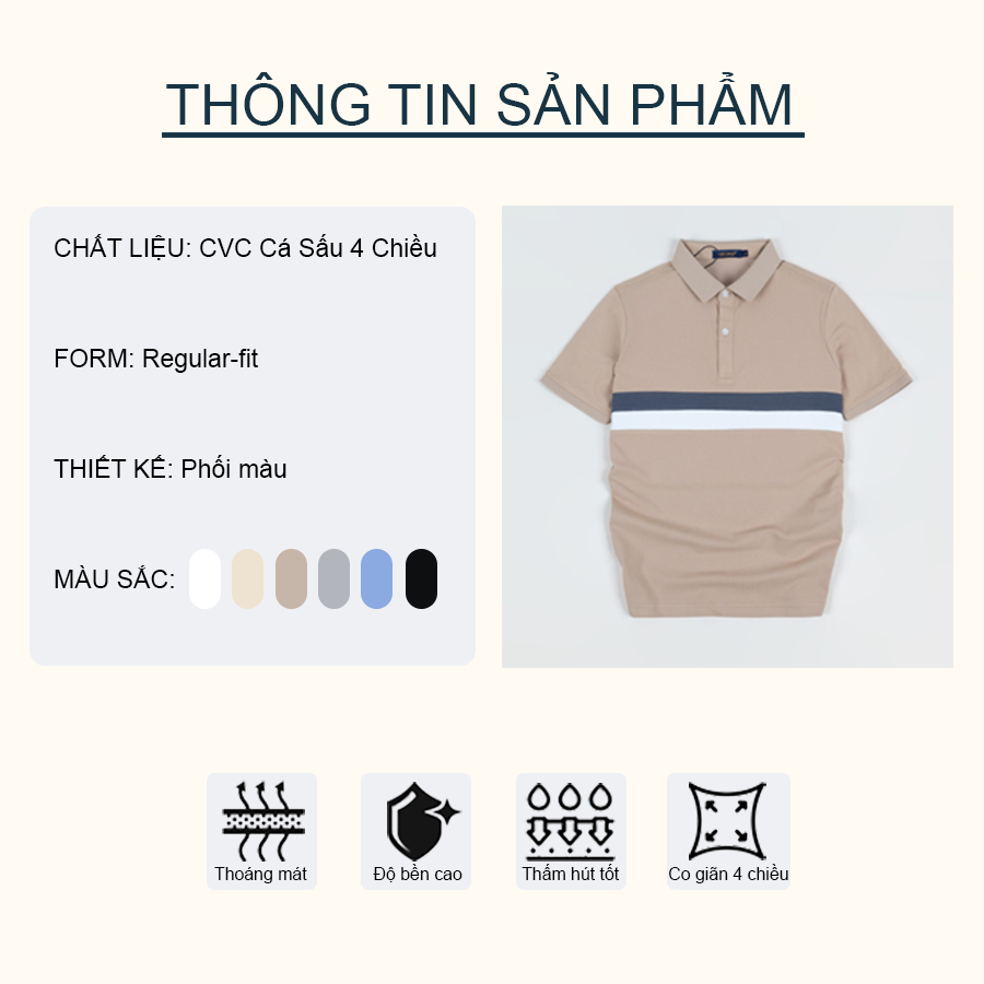 Áo Thun Polo Nam Cao Cấp VIỆT PHÁP / Form Basic - Chất liệu cotton co dãn thấm hút mồ hồi tốt 3207