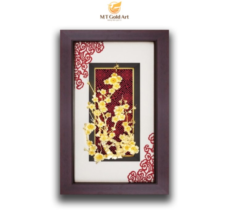 Tranh hoa mai mạ vàng MT Gold Art- Hàng chính hãng, trang trí nhà cửa, phòng làm việc, quà tặng Tết ý nghĩa, quà tặng sếp, đối tác, khách hàng, tân gia, khai trương