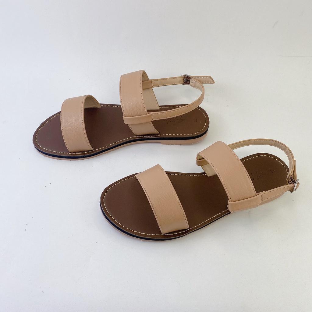 Sandal cao gót vuông nữ 5 phân quai mảnh 1cm chính hãng Hishoo S061