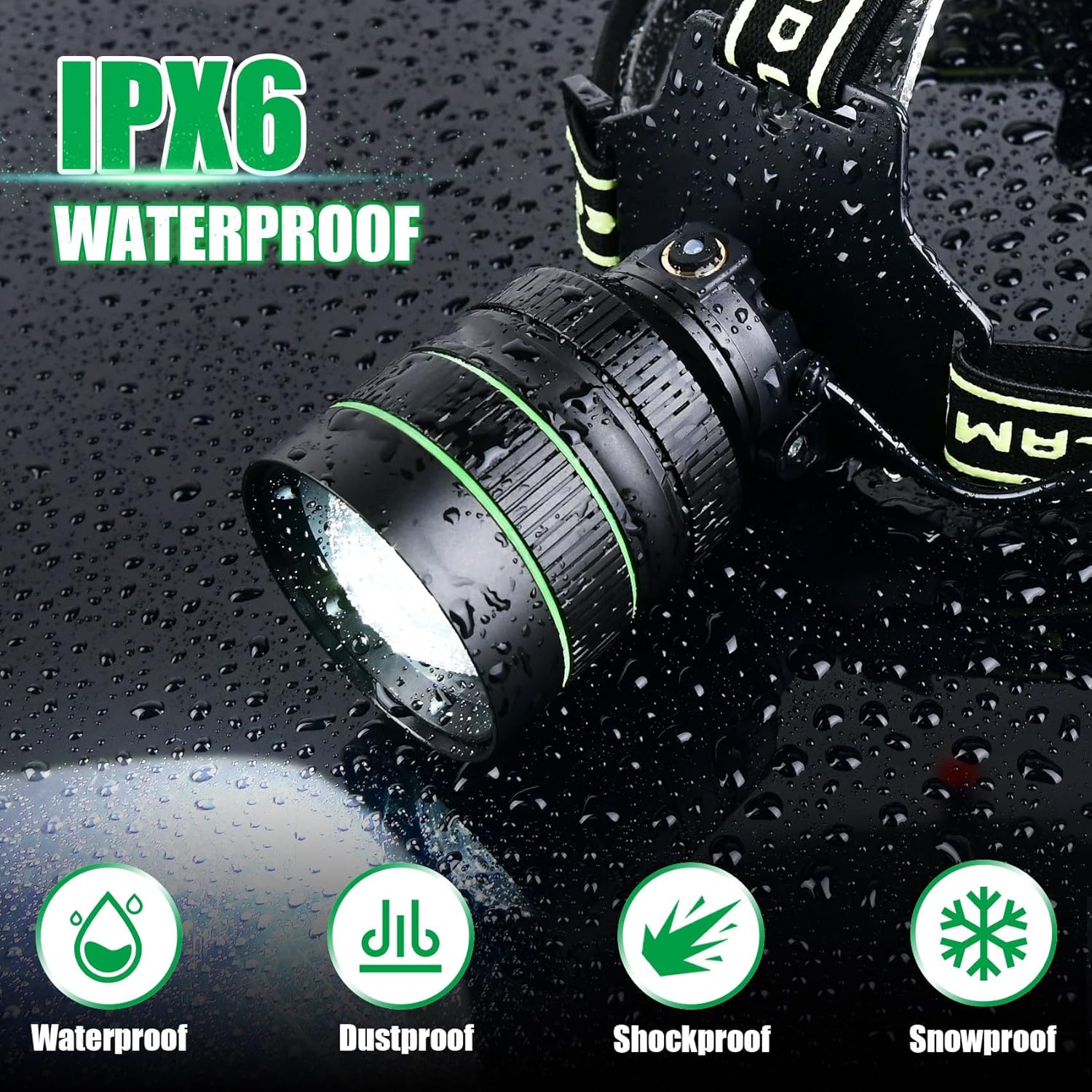 Đèn pin sạc choàng đầu siêu sáng TERINO K75A (công suất lớn 60W, LED, Zoom, chống nước) - Hàng chính hãng