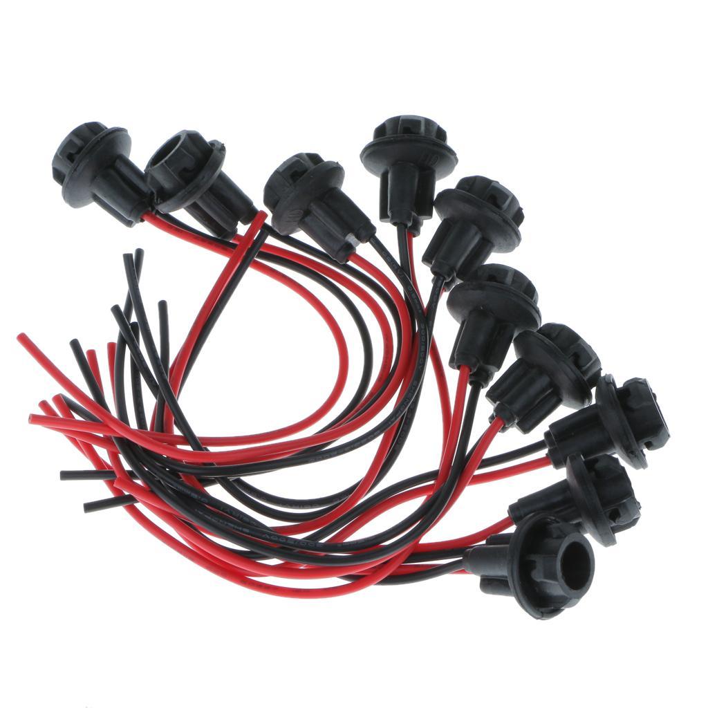 10 Motorcycle Car T10 Light Bulb Board Sockets Plug Connector Holder