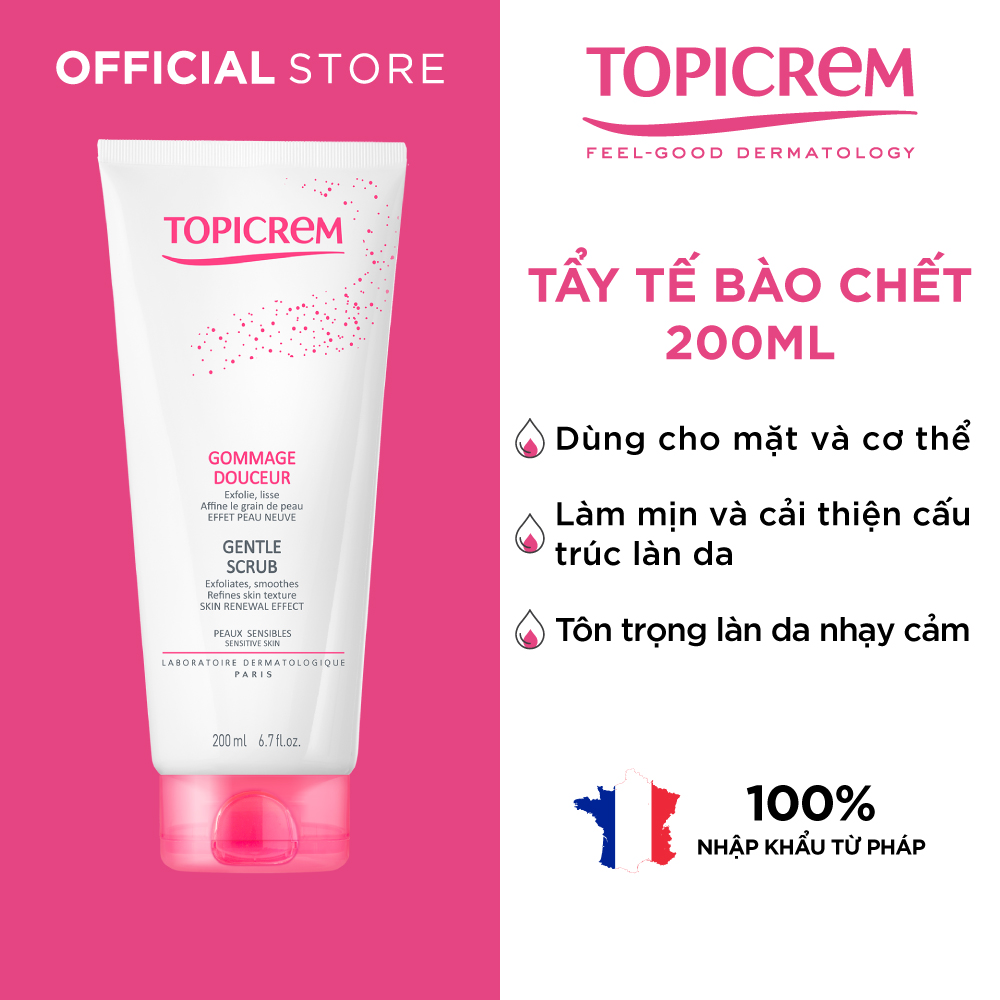 Gel tẩy tế bào da chết TOPICREM GENTLE SCRUB 200ml