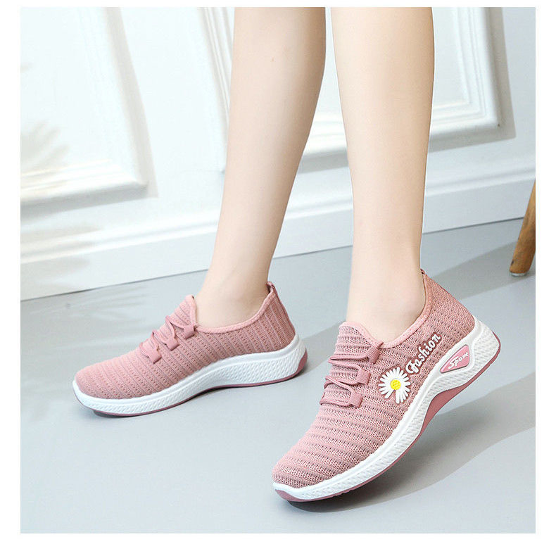 Giày thể thao Sneakers nữ cổ thấp hoa cúc thời trang cao cấp HC 01 Tặng móc khóa cá heo