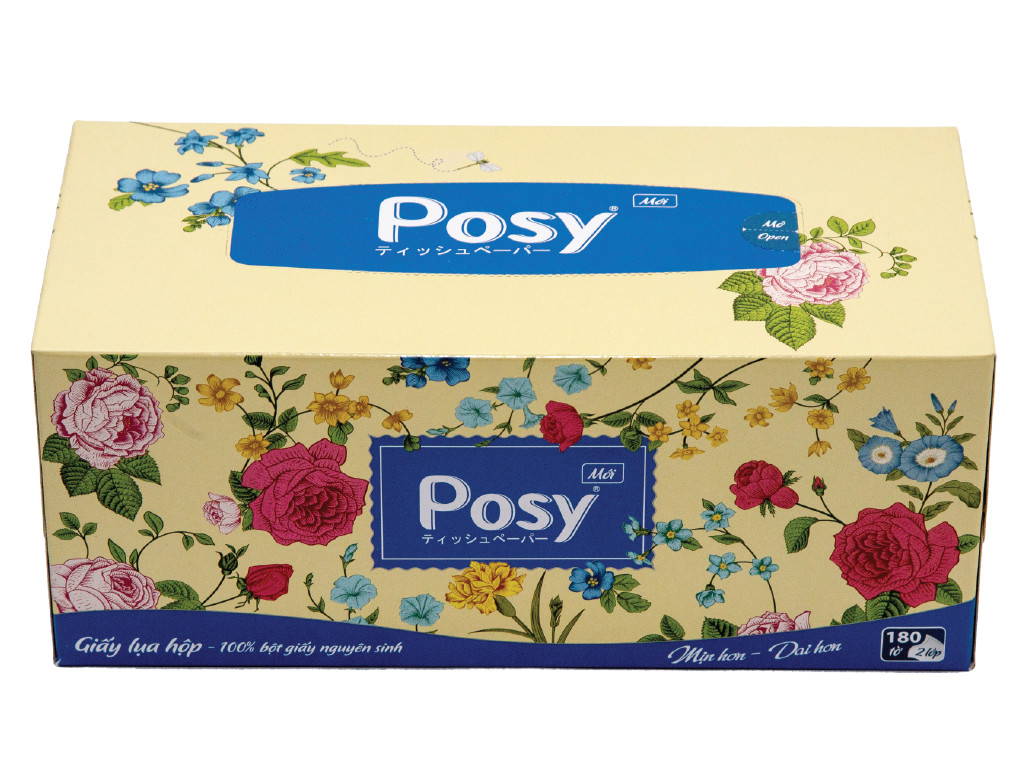 Khăn Giấy Lụa Hộp Hoa Posy 180 Tờ 2 Lớp ( Chọn Màu Ngẫu Nhiên)