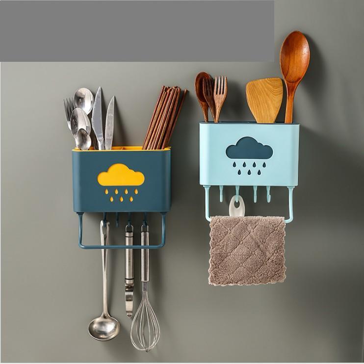 Kệ đựng muỗng đũa dao treo tường hình đám mây tiết kiệm diện tích HT033 - Giao Ngẫu Nhiên