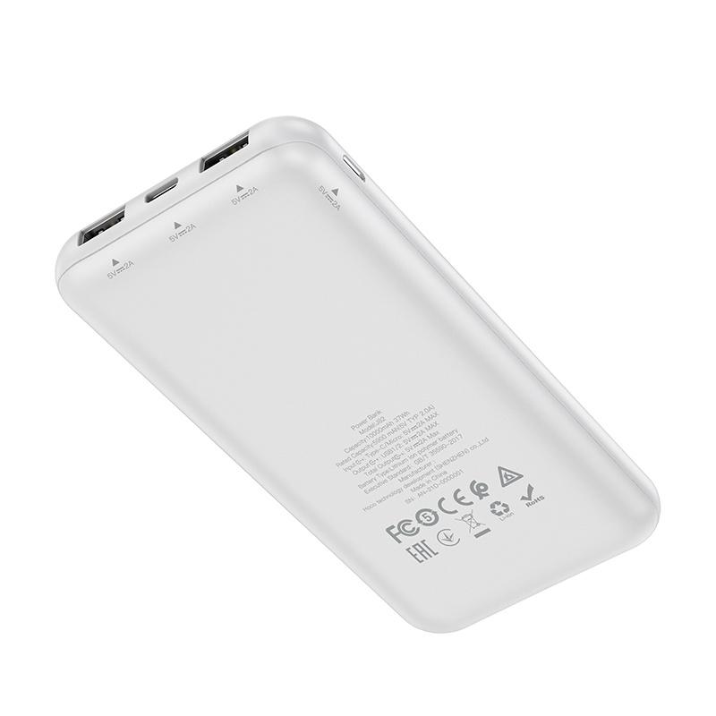 Pin sạc dự phòng dành cho Hoco J82 siêu mỏng 10000mAh max 2A tích hợp 2 Input typeC và microUSB (2 màu tuỳ chọn) - Hàng Chính Hãng