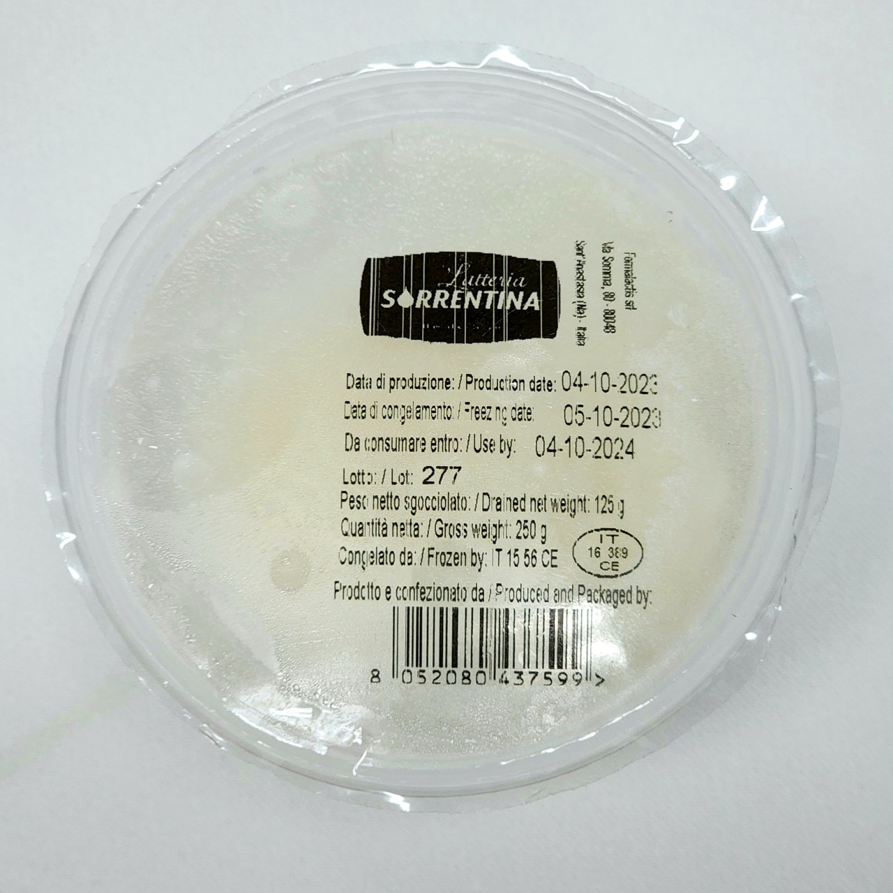 Phô mai Burrata đông lạnh Latteria Sorrentina - 125g