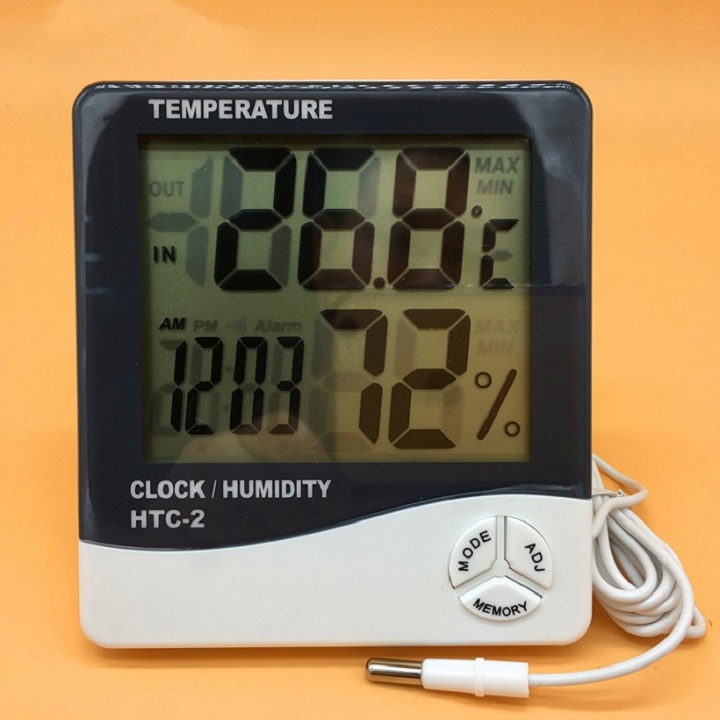 Đồng hồ để bàn đa năng theo dõi nhiệt độ phòng, thời gian cực chuẩn M2 ( TẶNG KÈM 02 NÚT KẸP CAO SU ĐA NĂNG NGẪU NHIÊN )