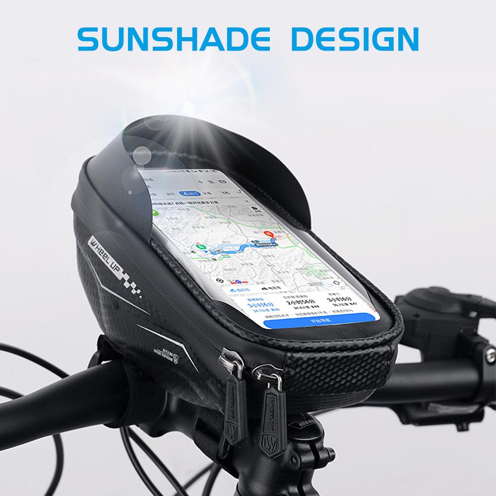 Túi tay lái trước khung xe đạp với màn hình cảm ứng