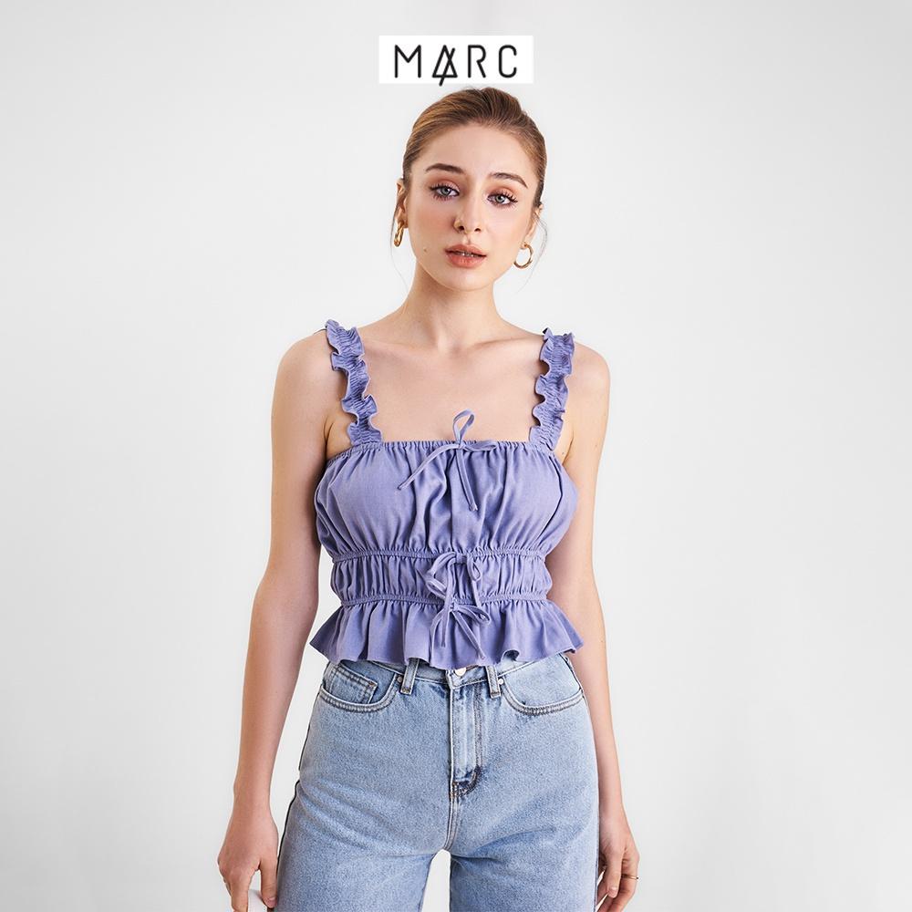 Áo kiểu nữ MARC FASHION linen 2 dây bèo rút nhún