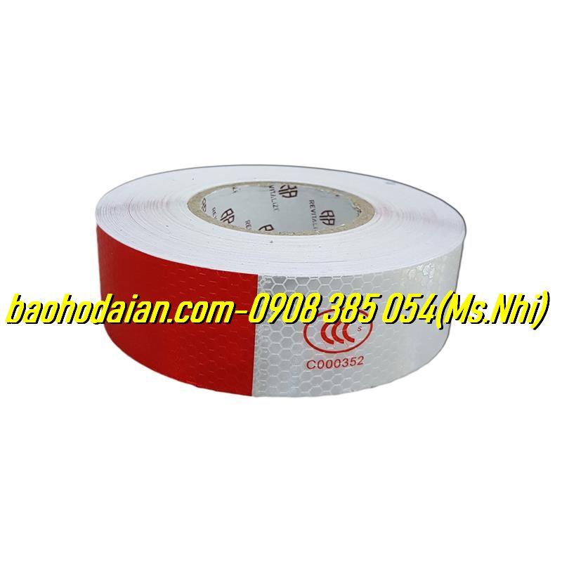 Băng keo phản quang 3M màu trắng đỏ -DÀI 50M- Ảnh Thật