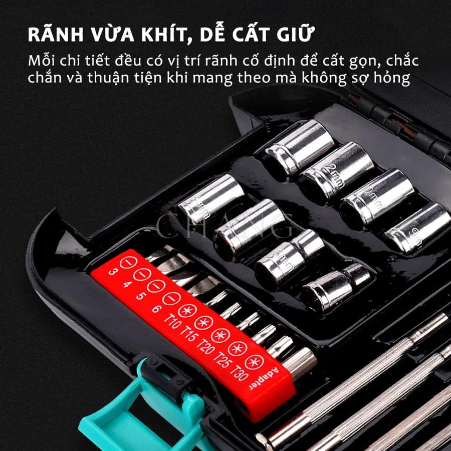 Bộ Dụng Cụ Sửa Chữa 24 Chi Tiết Kèm Đèn Pin Đa Năng Tiện Lợi - Hộp Dụng Cụ Cầm Tay Nhỏ Gọn Sửa Chữa Đa Chức Năng