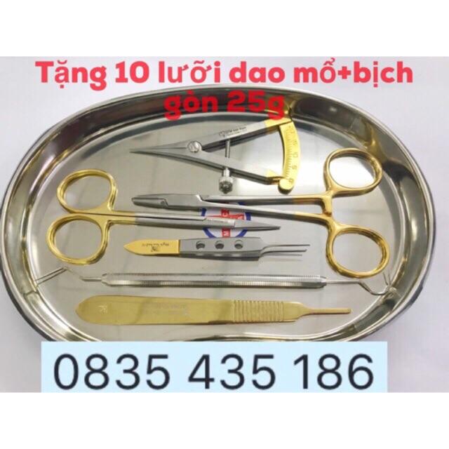 Dụng cụ nhấn mí cao cấp Germany (Tặng 10 lưỡi dao mổ s11 + bịch gòn 25g