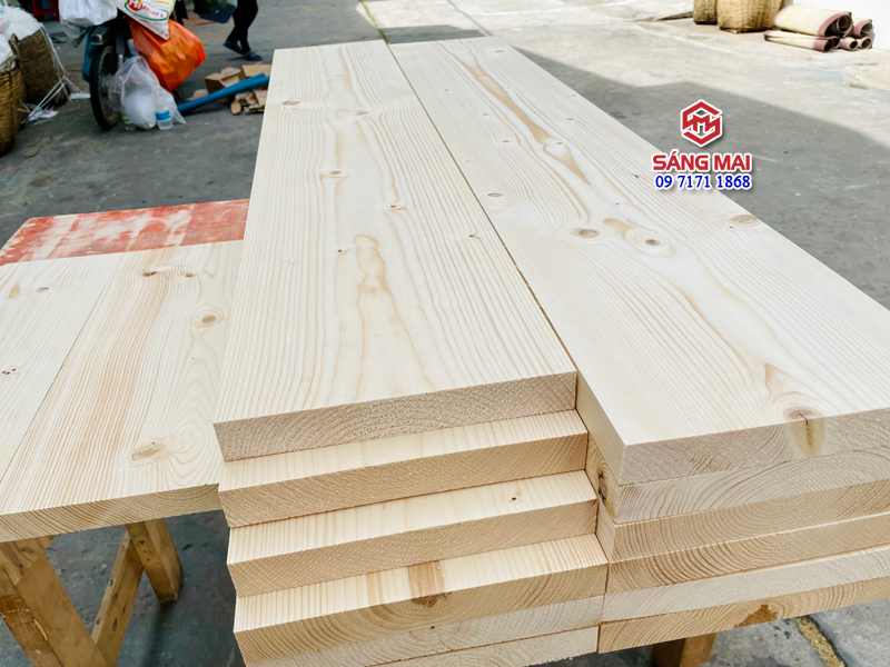 [MS08] Tấm gỗ thông mặt rộng 25cm x dày 3cm x dài 120cm + láng mịn 4 mặt