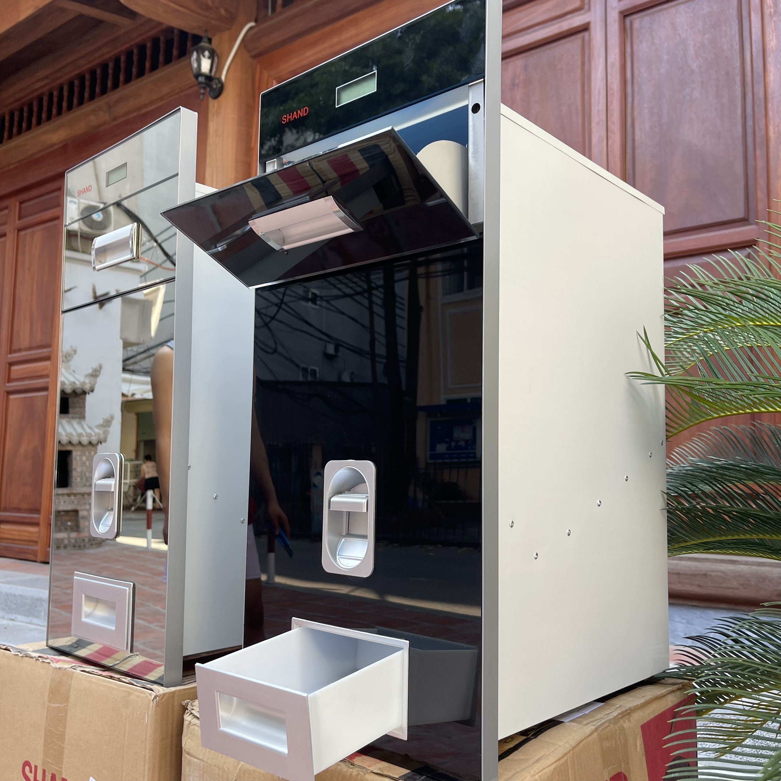Thùng Gạo Thông Minh Mặt Gương, Thùng Gạo Tủ Bếp Hiển Thị Điện Tử - Hàng SHAND - Mặt Gương Chống Xước