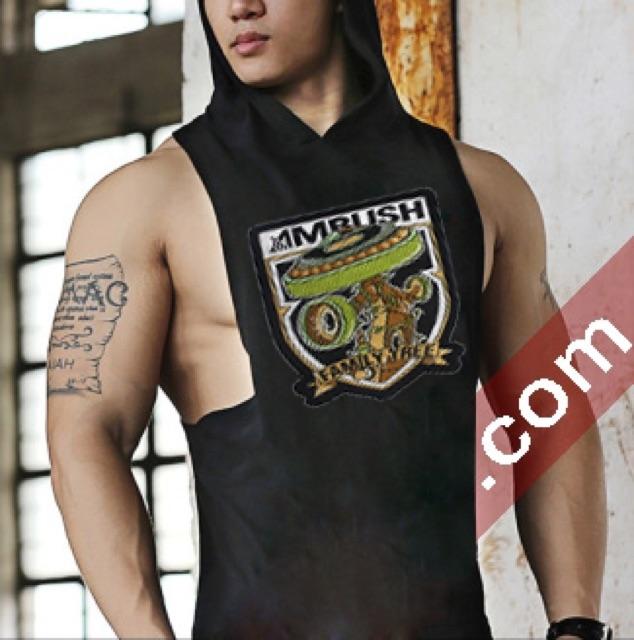 ÁO THUN TANKTOP CÓ NÓN LOGO CHUẨN GYM