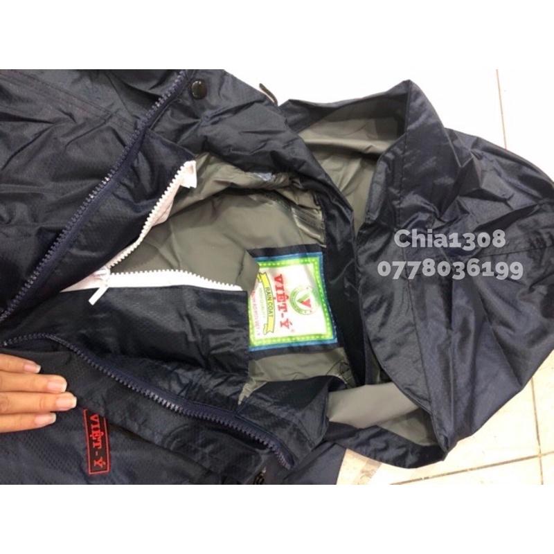 Áo mưa bộ da cá 2 khoá kéo Việt Ý