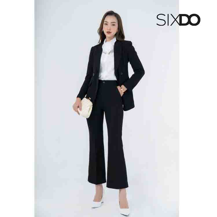 Quần SIXDO ống loe cạp cao 1 cúc phong cách