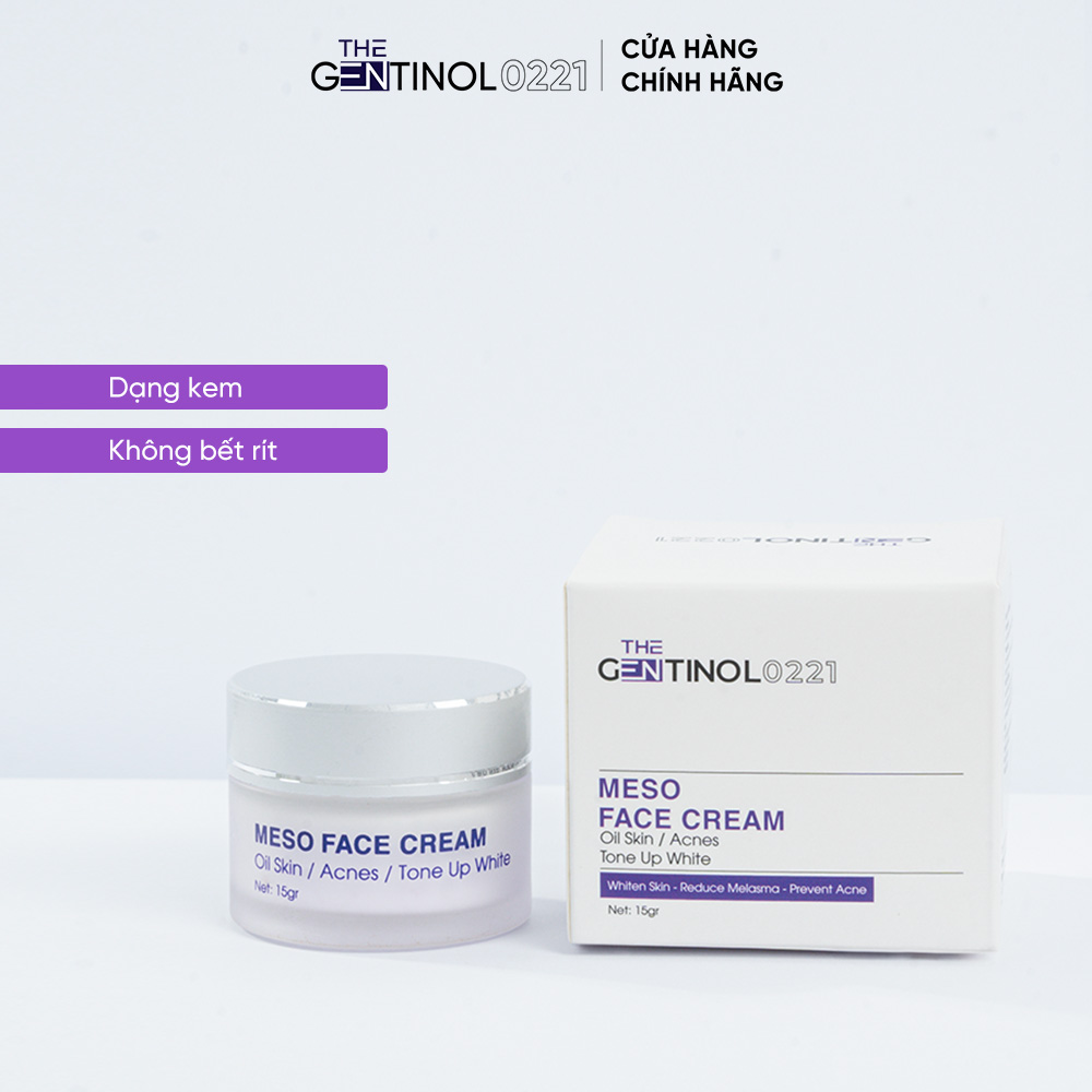 Kem meso tái tạo mô da The Gentinol 0221 hỗ trợ phục hồi, cải thiện độ dàn hồi và làm chậm tiến trình lão hóa da 15g