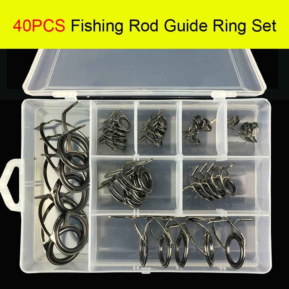 Bộ 40 Vòng Thép Không Gỉ Hỗ Trợ Dẫn Dây Câu Cá
