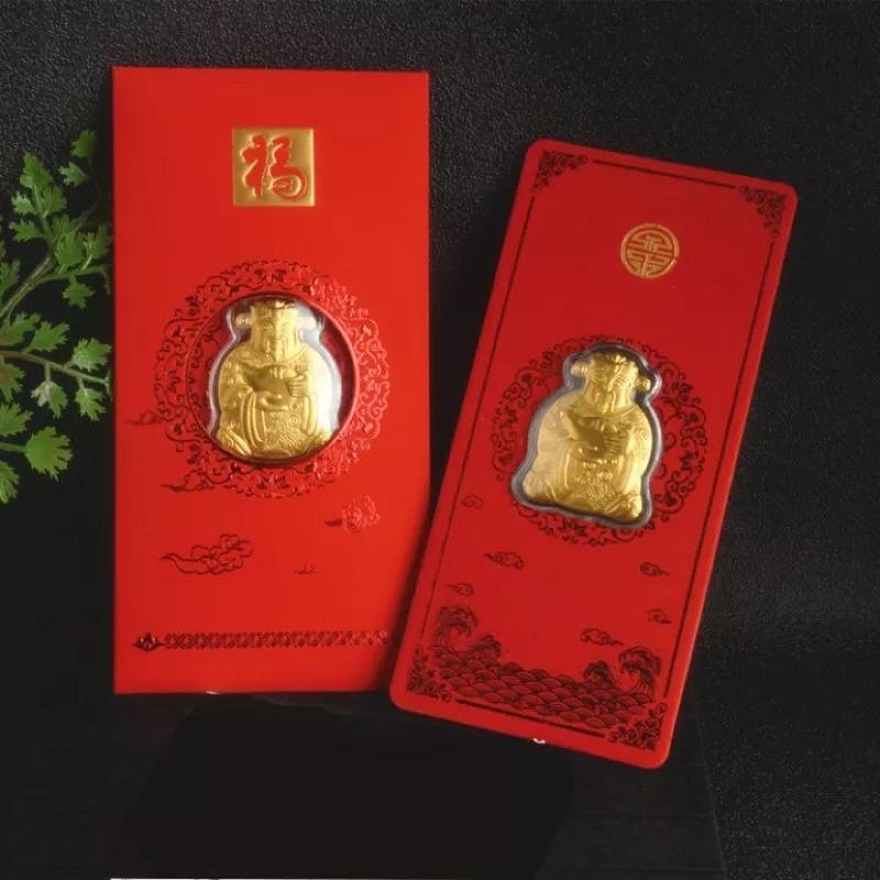 Bao Thần Tài Hong Kong Mạ Vàng 24k Lì xì Tết