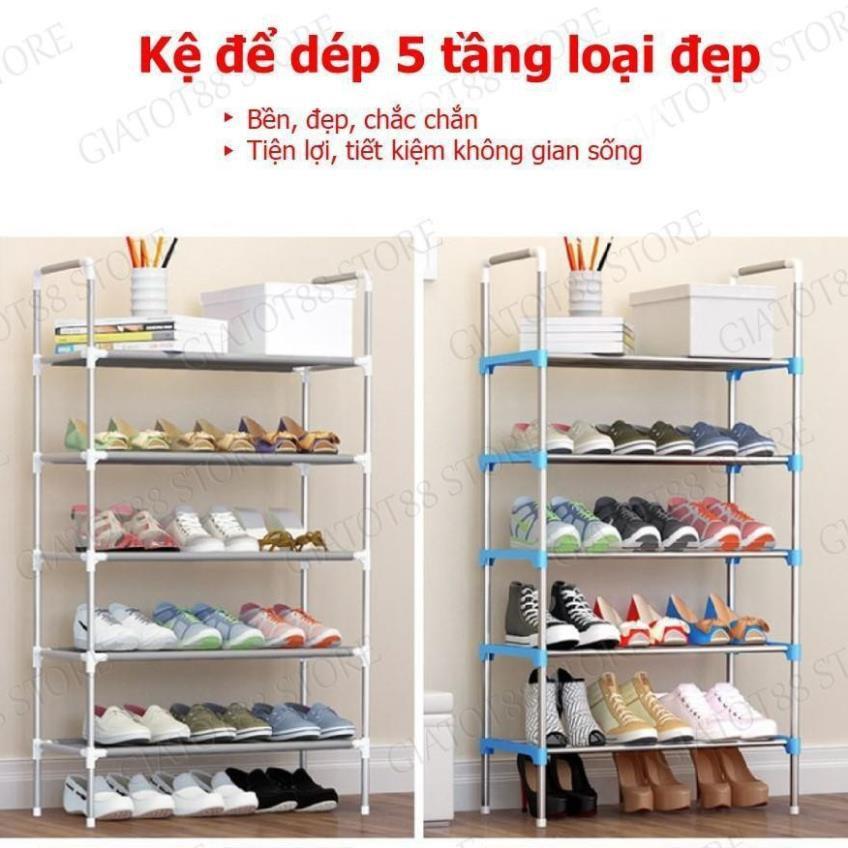 Kệ Giày 5 Tầng Inox, Giá Để Giày Dép Lắp Ghép Thông Minh