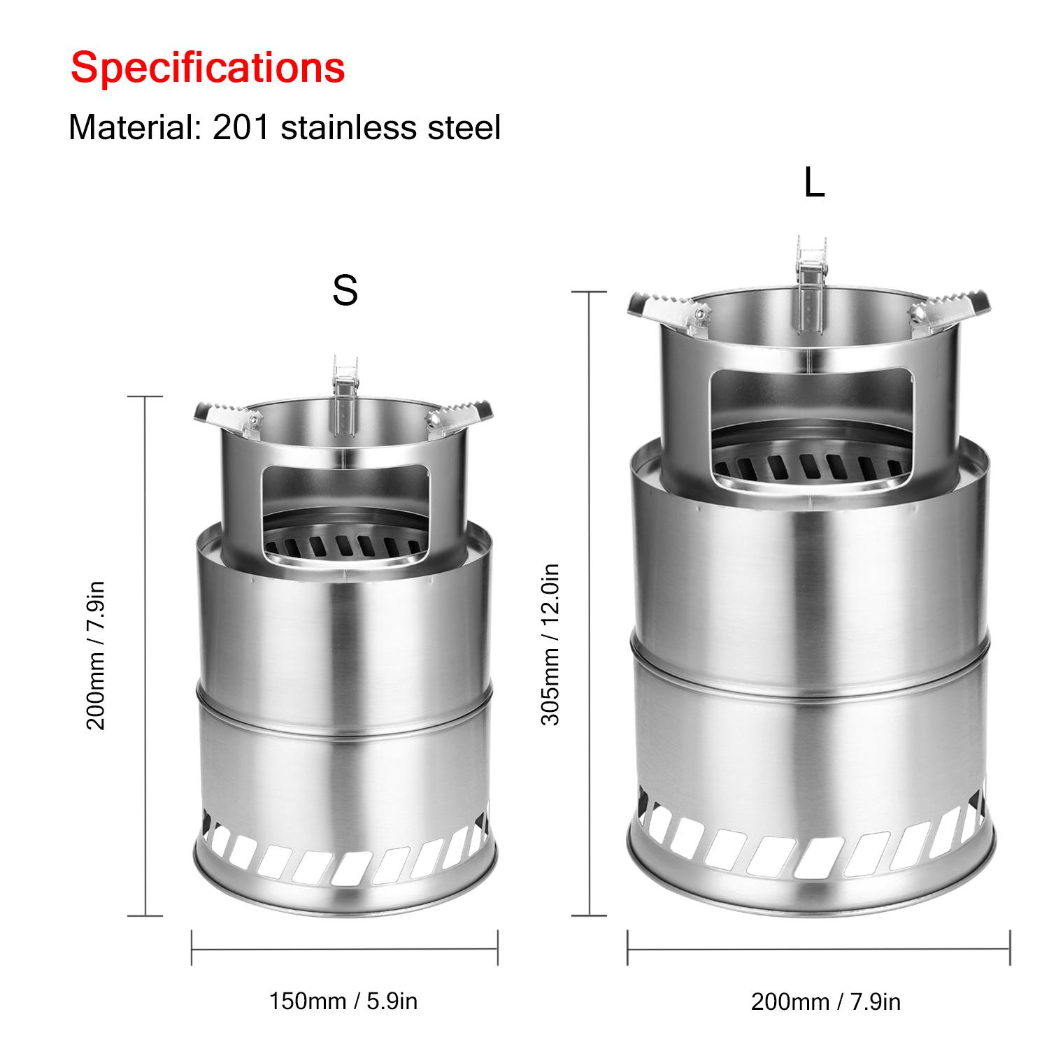 Outdoor Camping Furnace End Deconstructable Stoves Portable Picnic Barbecue Stoves Windproof Cooking Stainless Steel