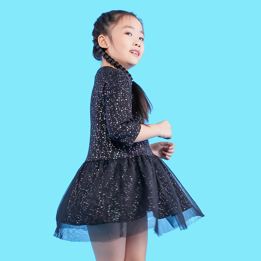 Đầm Baby Doll Lưới Sao Lấp Lánh UGETHER UKID118