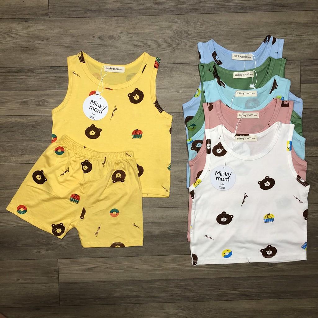 Bộ ba lỗ cho bé Bộ sát nách Minky mom cho bé trai bé gái chất thun lạnh cao cấp siêu mềm siêu mịn