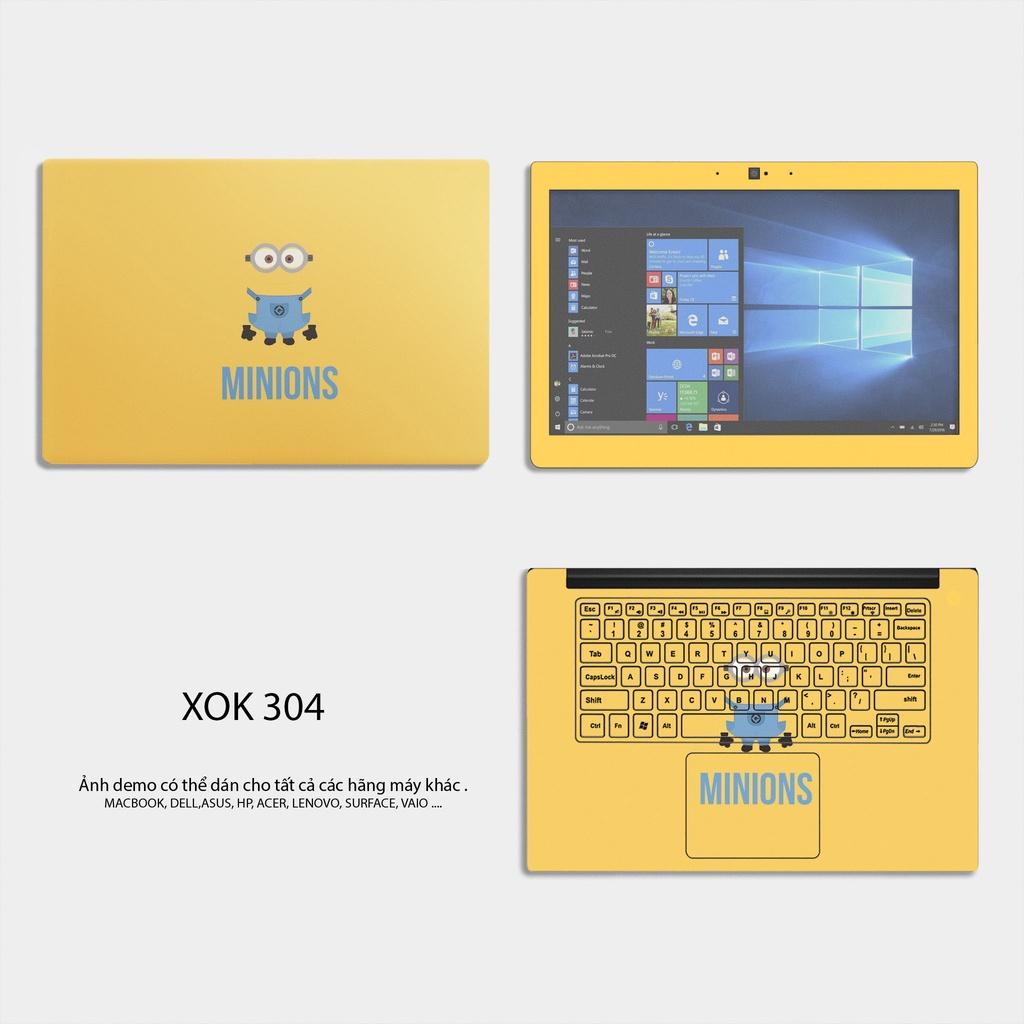 Skin Dán Laptop - Chủ Đề Minions - Lưng + Phím + Viền,Đã Ib model + mẫu