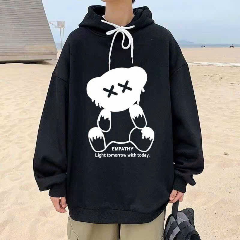 ÁO HOODIE - ÁO KHOÁC NỈ NGOẠI Dây full zip HOOIDE MỚI in GẤU form rộng