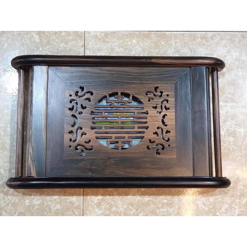 Khay Trà Cuốn Thư Gỗ Mun - Bàn Trà Phòng Khách