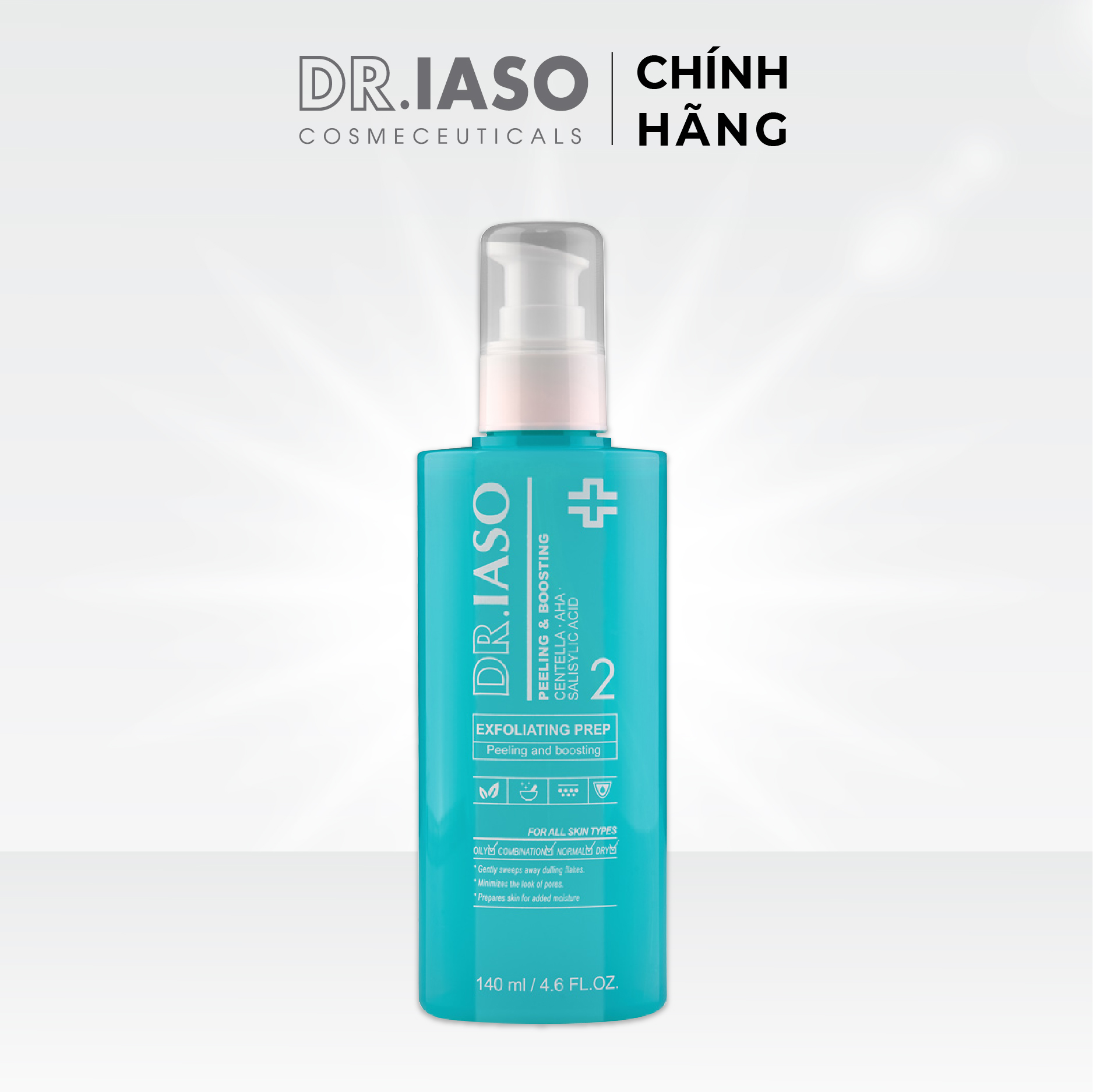 D33 Nước hoa hồng giúp tái tạo da Dr IASO Exfoliating Prep 140ml