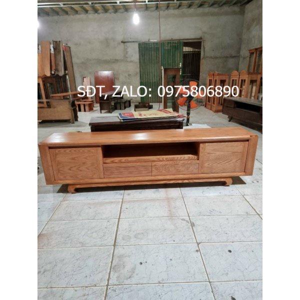 Kệ tivi gỗ sồi sơn 2 màu